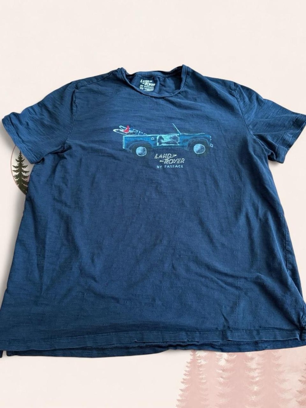 FatFace x Land Rover Organic Cotton Graphic T-Shirt Navy Blue XXL